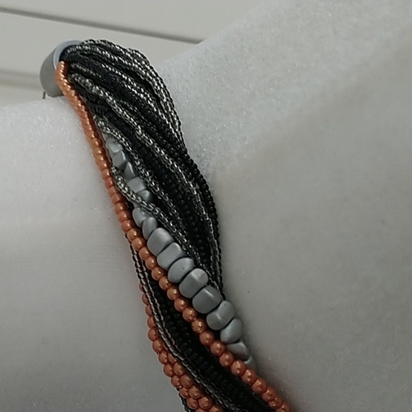 Multi Beaded twisted  strand Chocker Necklace - Picture 2 of 10